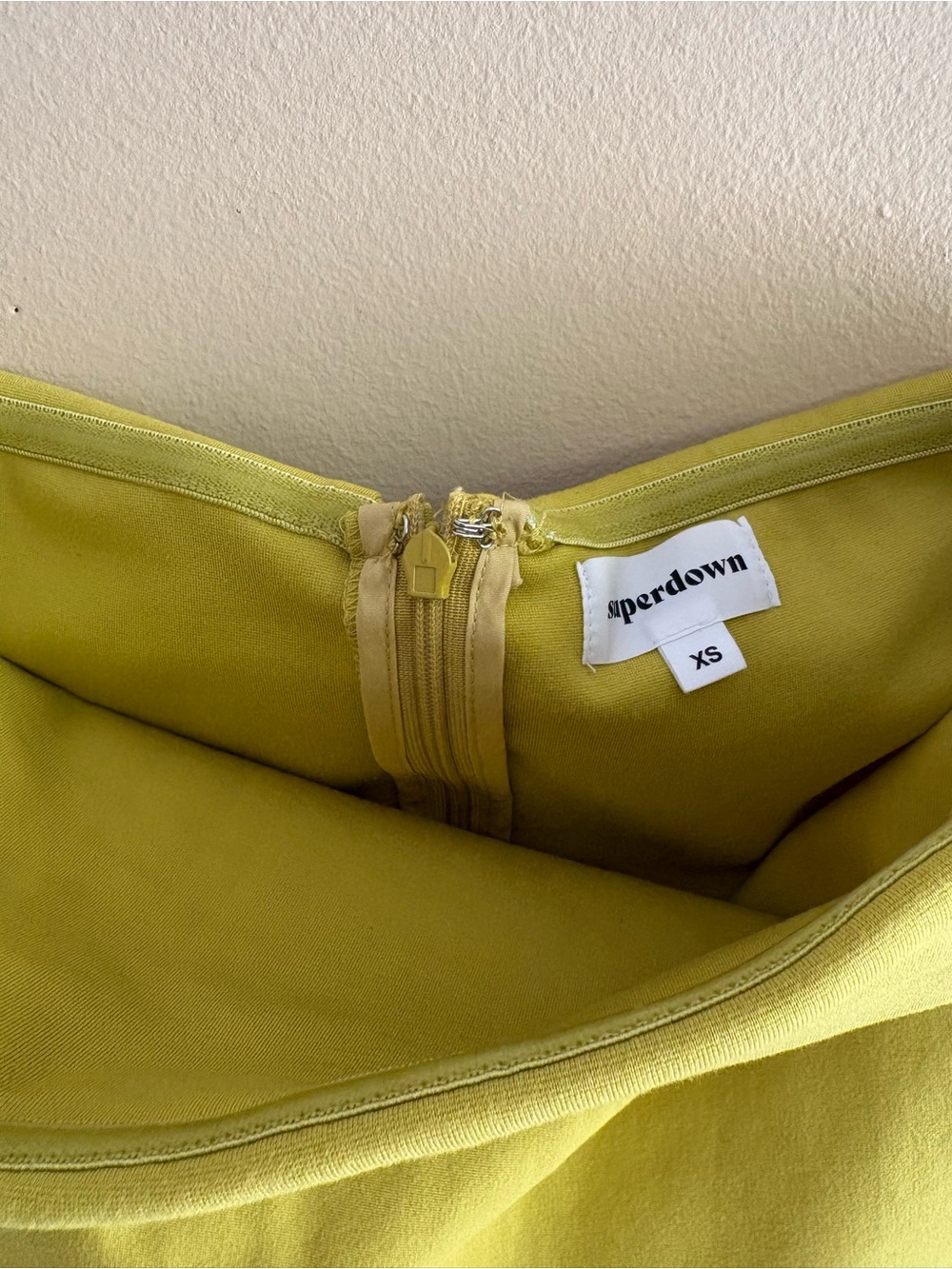 superdown Strapless Mini Dress Yellow XS Bodycon Party Dress Revolve - Picture 3 of 8